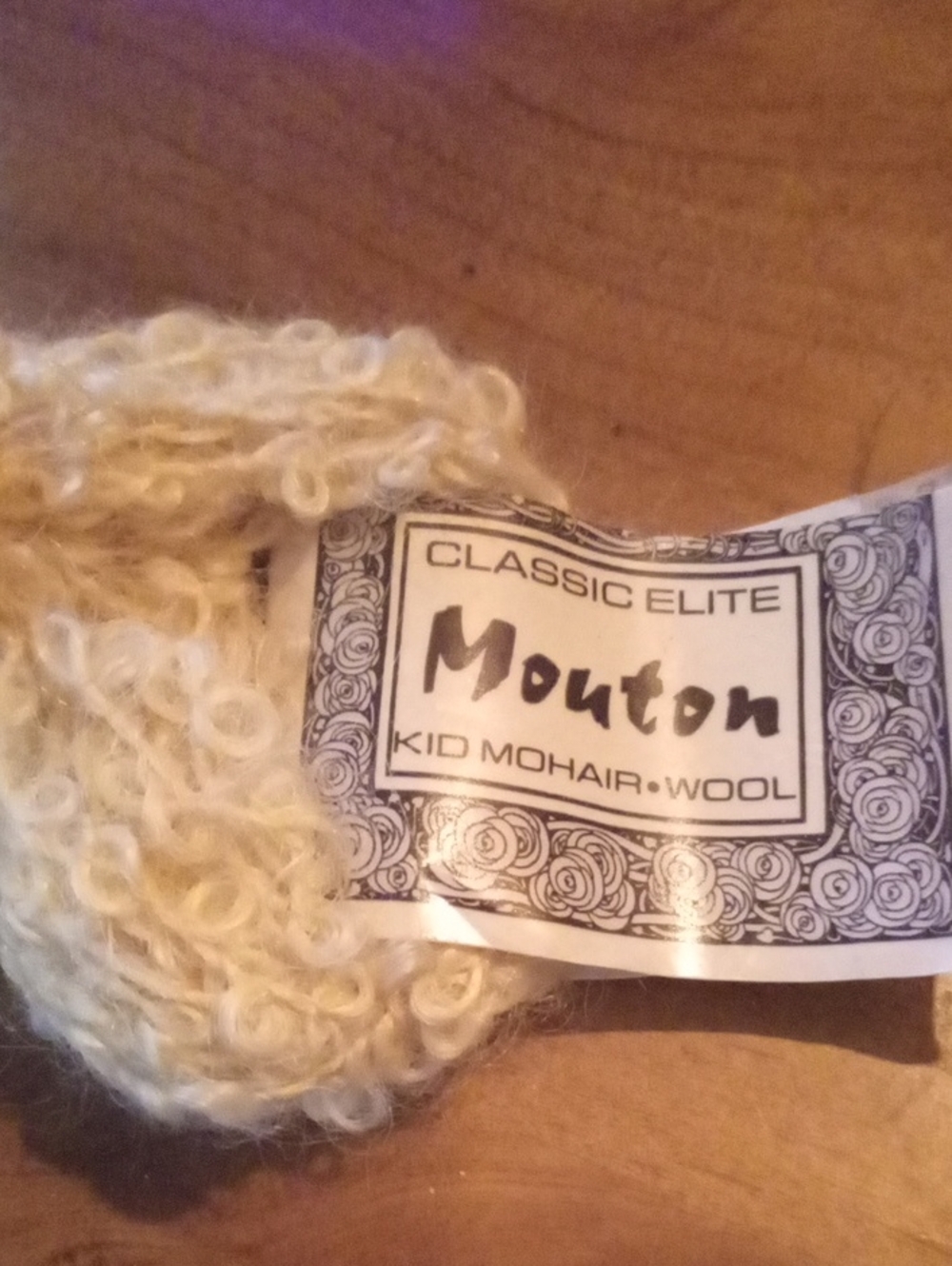 Classic Mouton Mohair Wool Yarn in Soft Cream, Over 300 Yard Strands, 7 Spools!